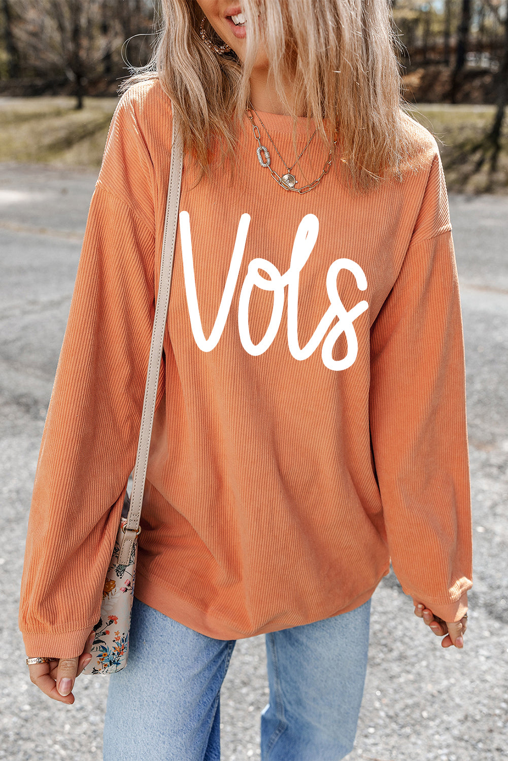 Orange Vols Ribbed Oversized Sweatshirt