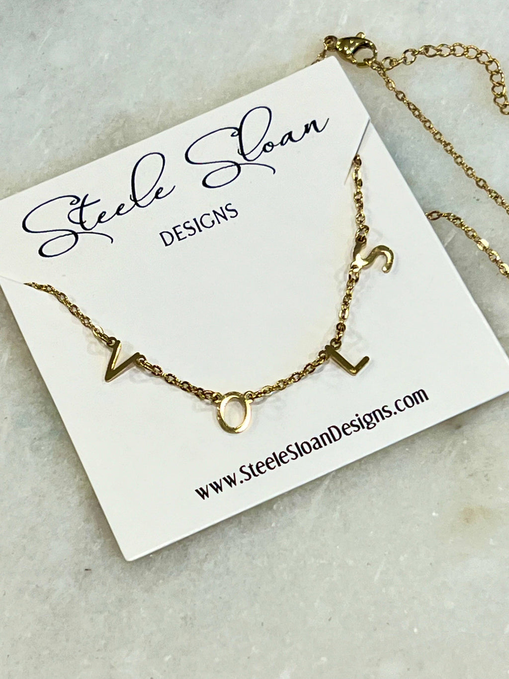 VOLS Charm Necklace Gold VOLS Dangle Layer Necklace 