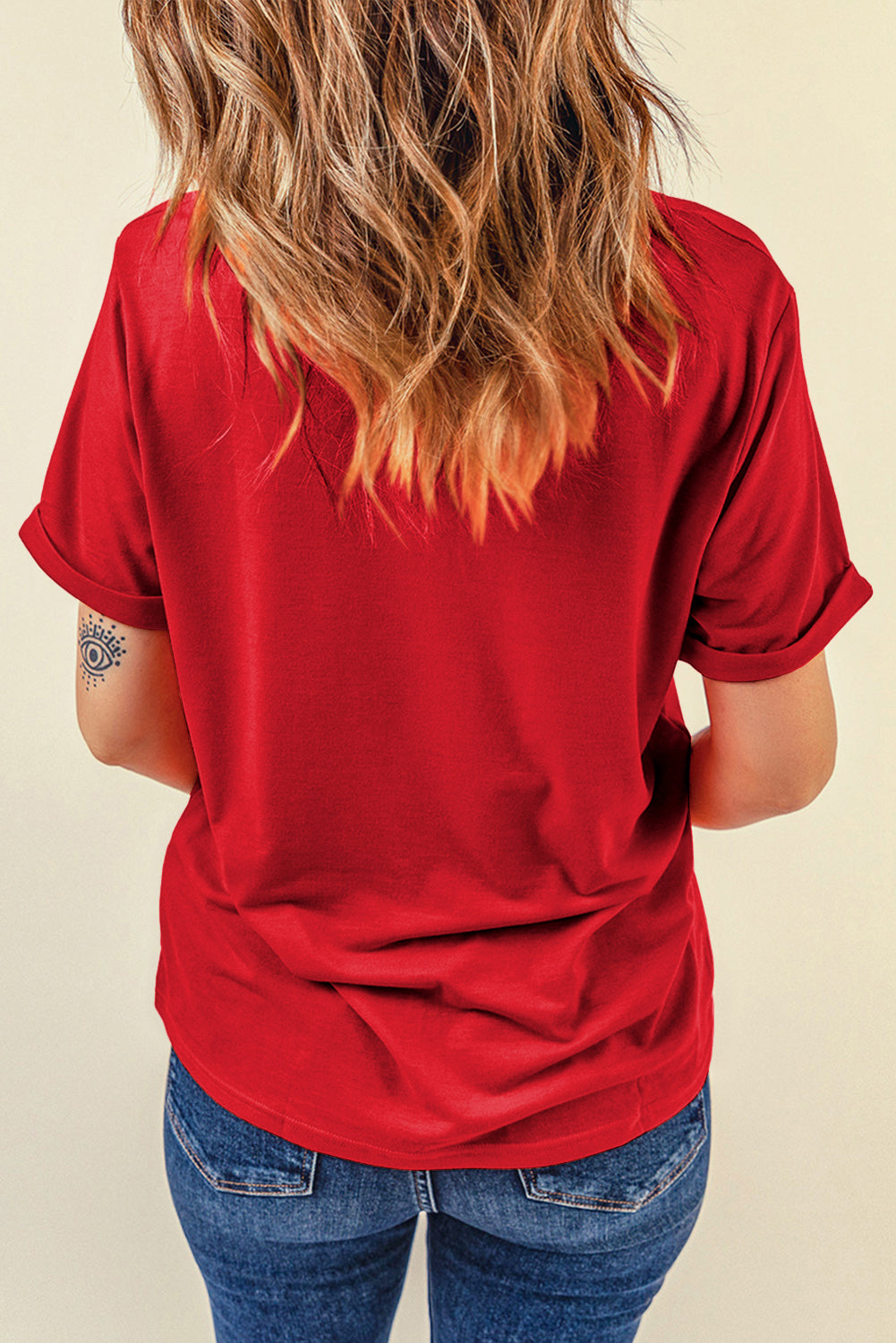 Red Checkered Game Day Graphic T Shirt