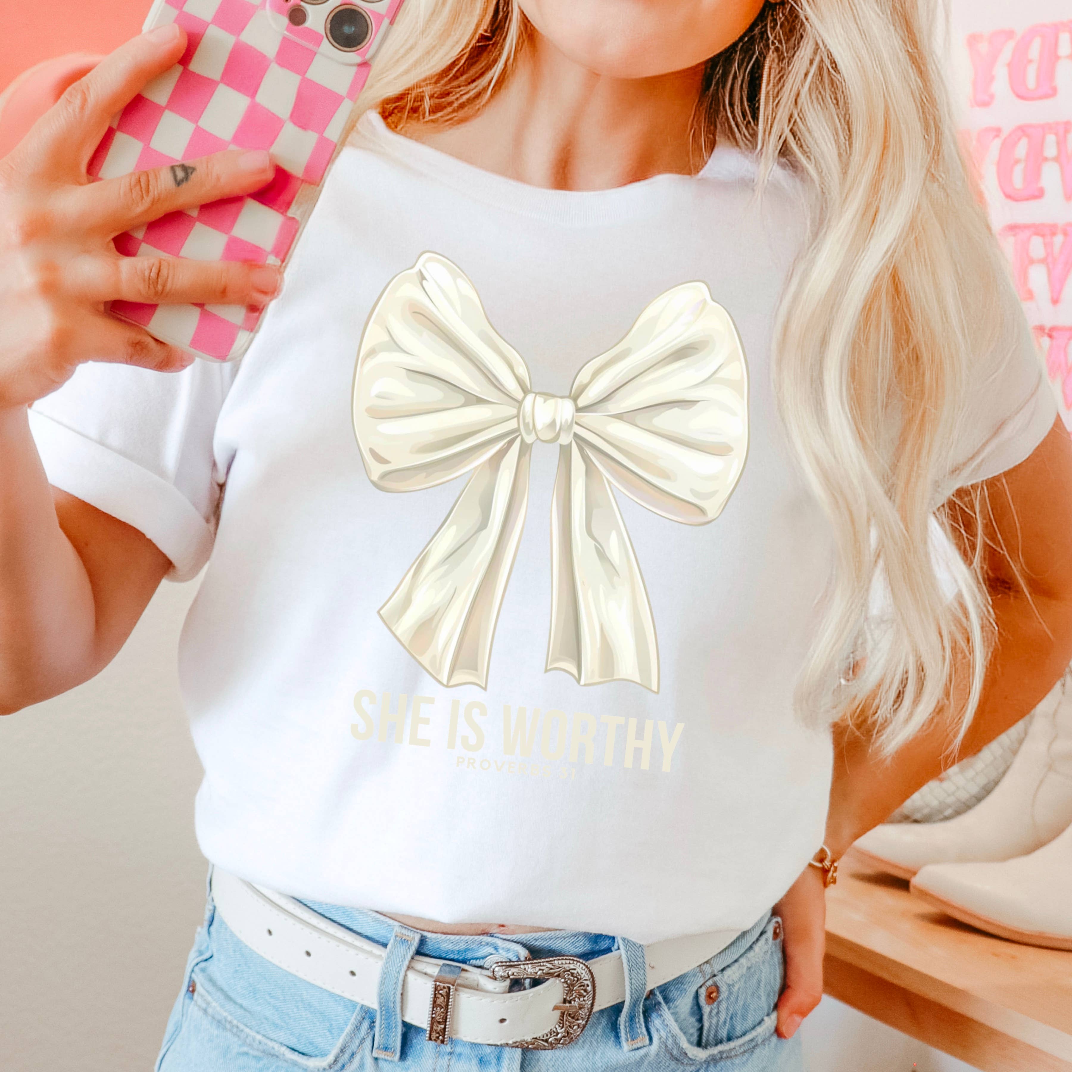 She Is Worthy Graphic Tee | Christian Apparel |Comfort Color