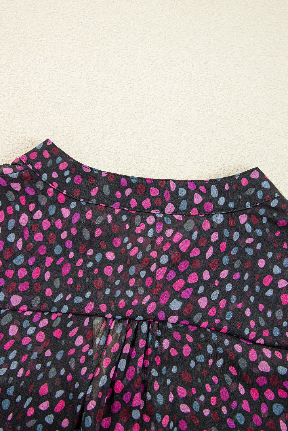Grape Wine Polka Dot Print Buttoned Shirt