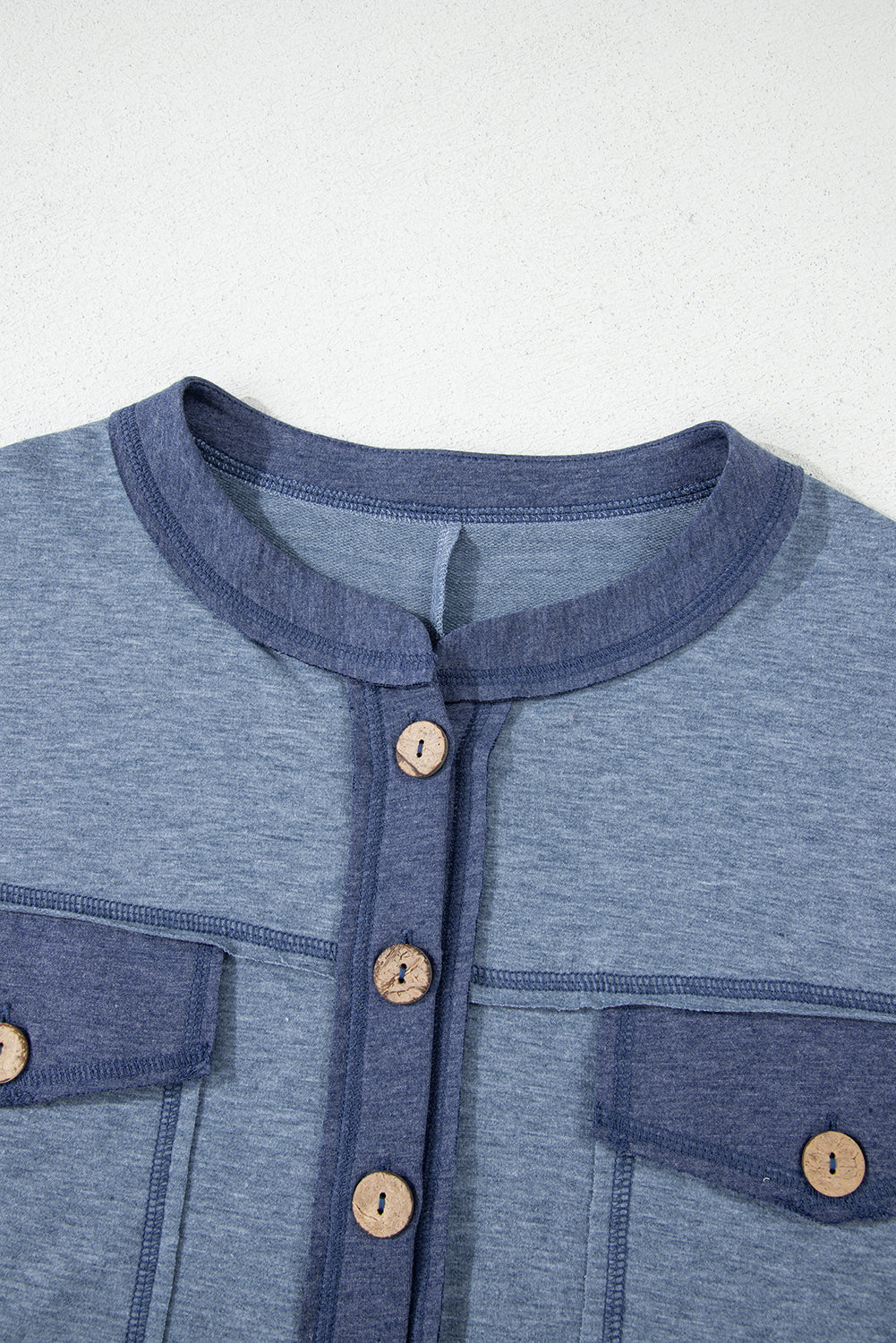 Beau Blue Patchwork Pocket Short Sleeve Jumpsuit