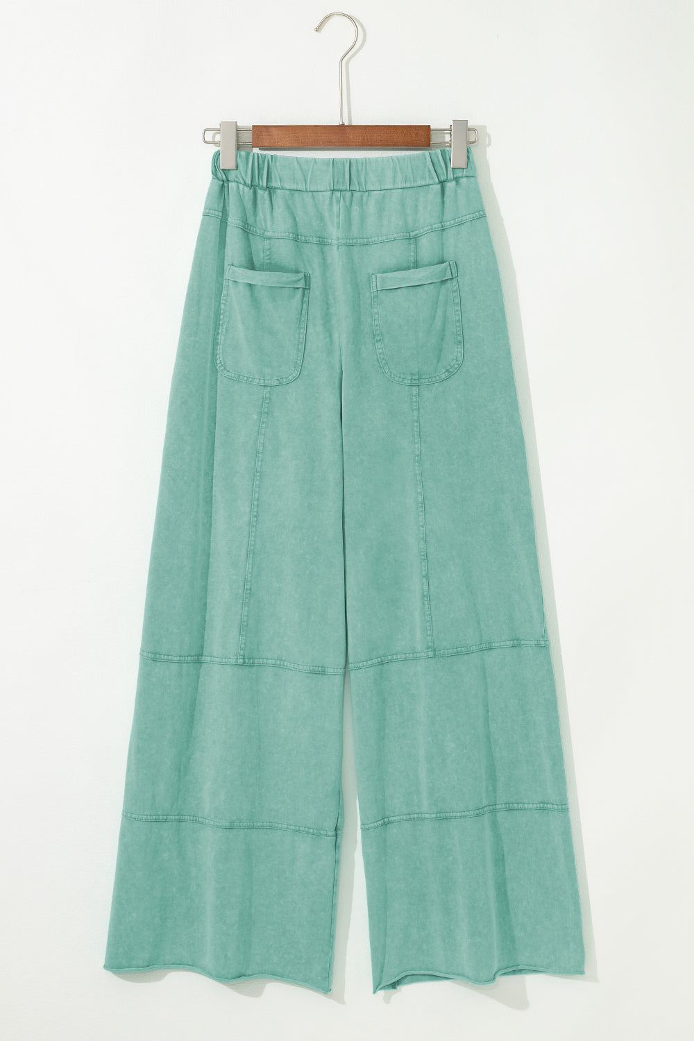 Bonbon Mineral Wash Exposed Seam Wide Leg Cargo Pants