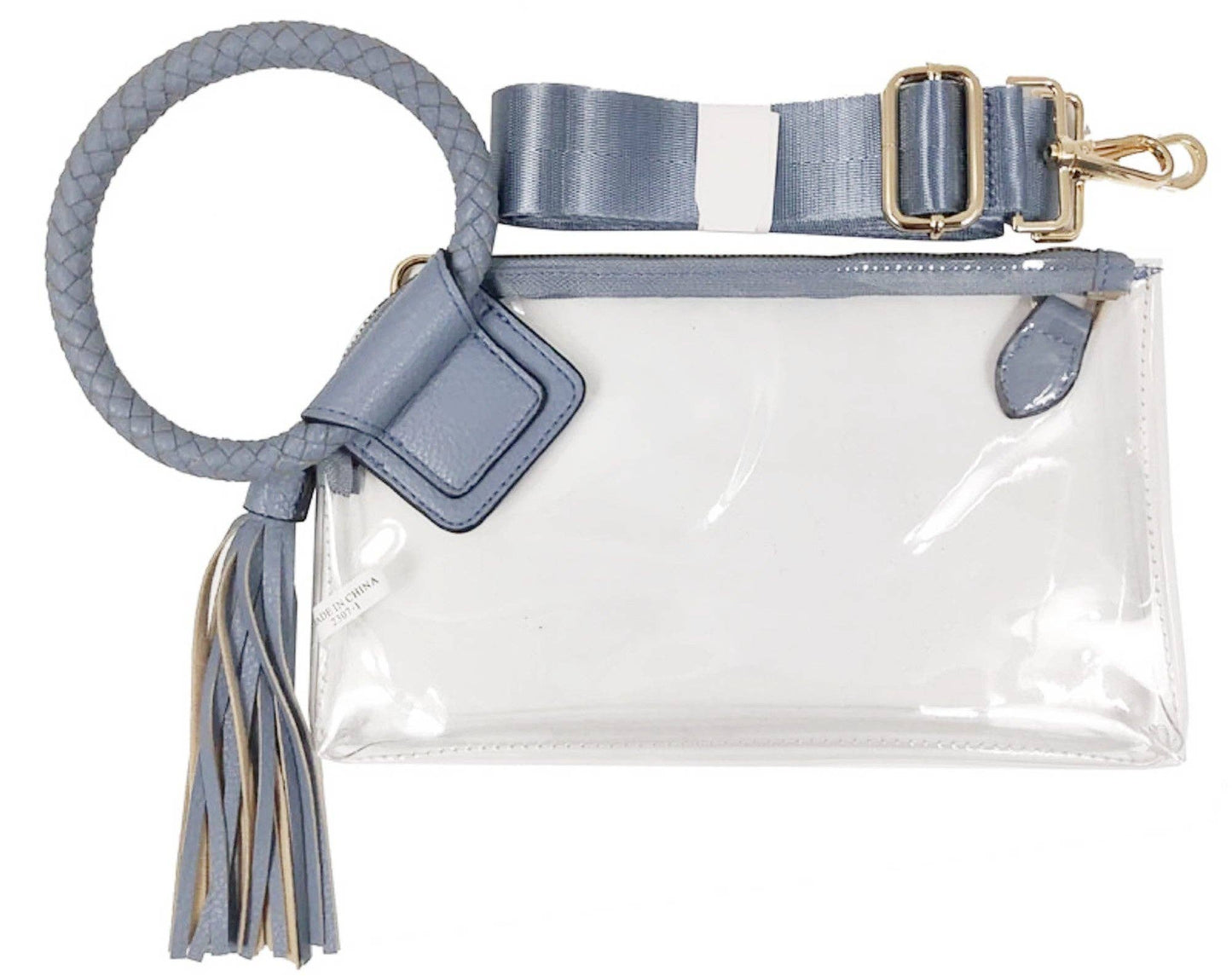 AD205T See Through Clear Cuff Handle Tassel Wrislet Clutch
