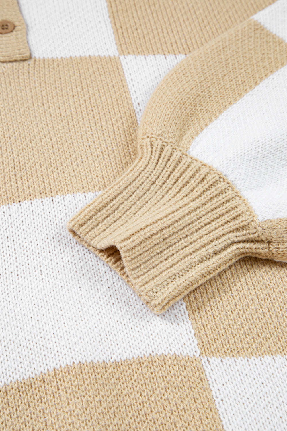 Checker Grid Polo Sweater