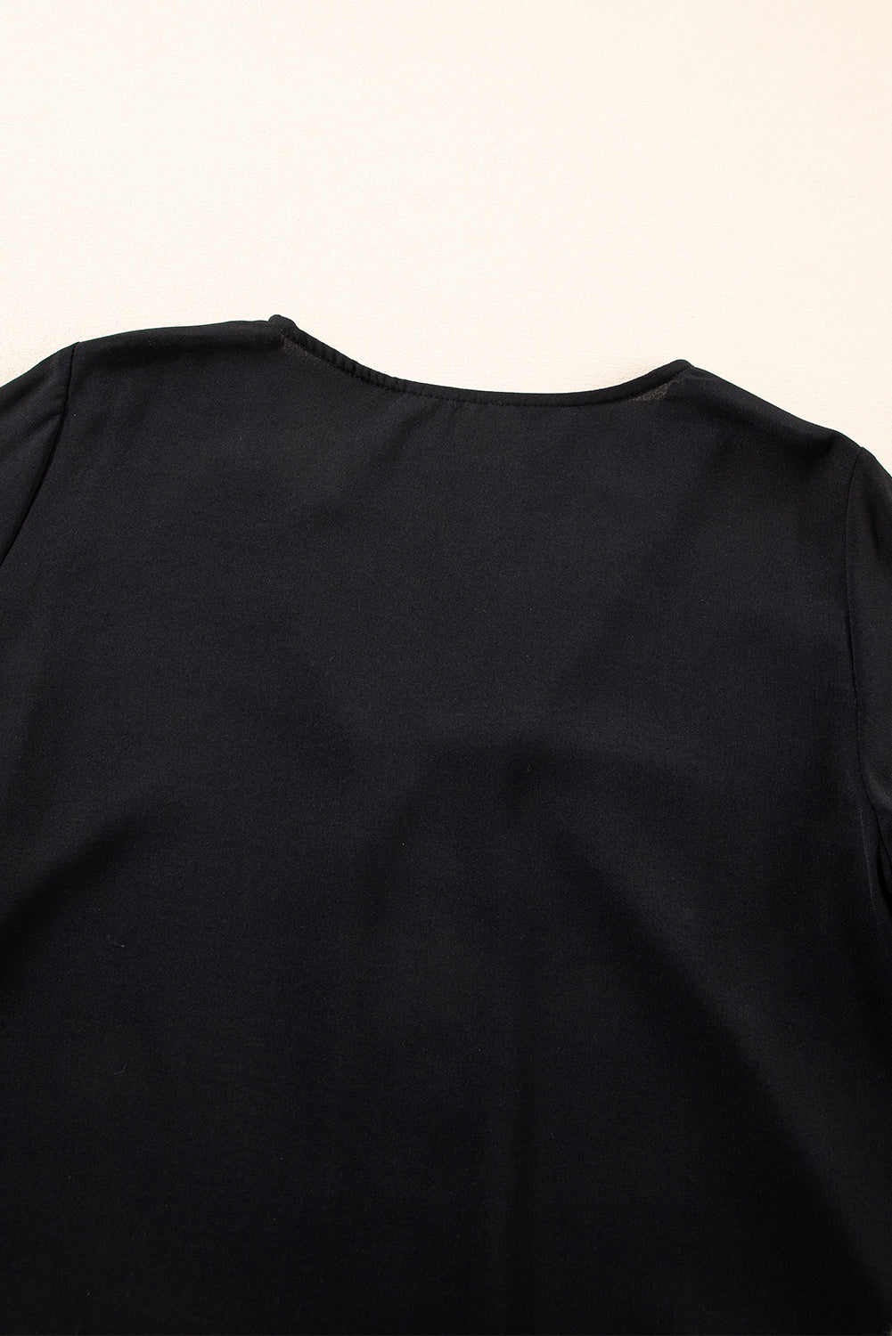 Black Leopard Patchwork V-neck Blouse