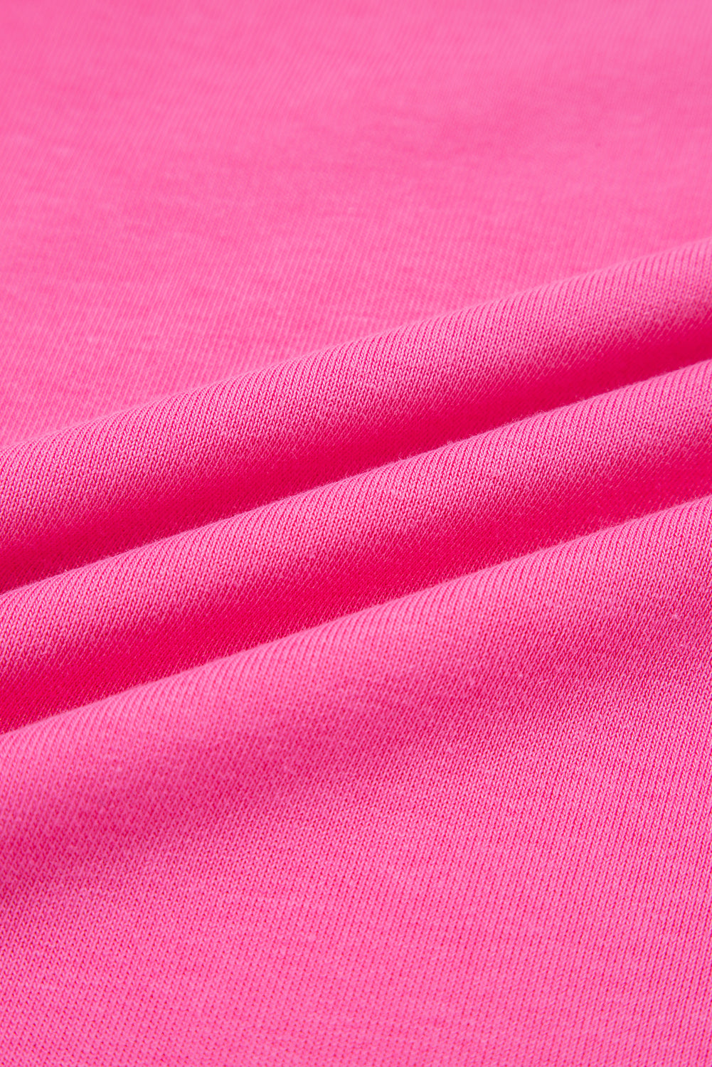 Bright Pink Raw Edge Henley Pullover and Jogger Pants Set