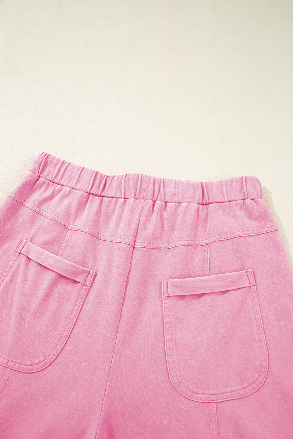 Bonbon Mineral Wash Exposed Seam Wide Leg Cargo Pants