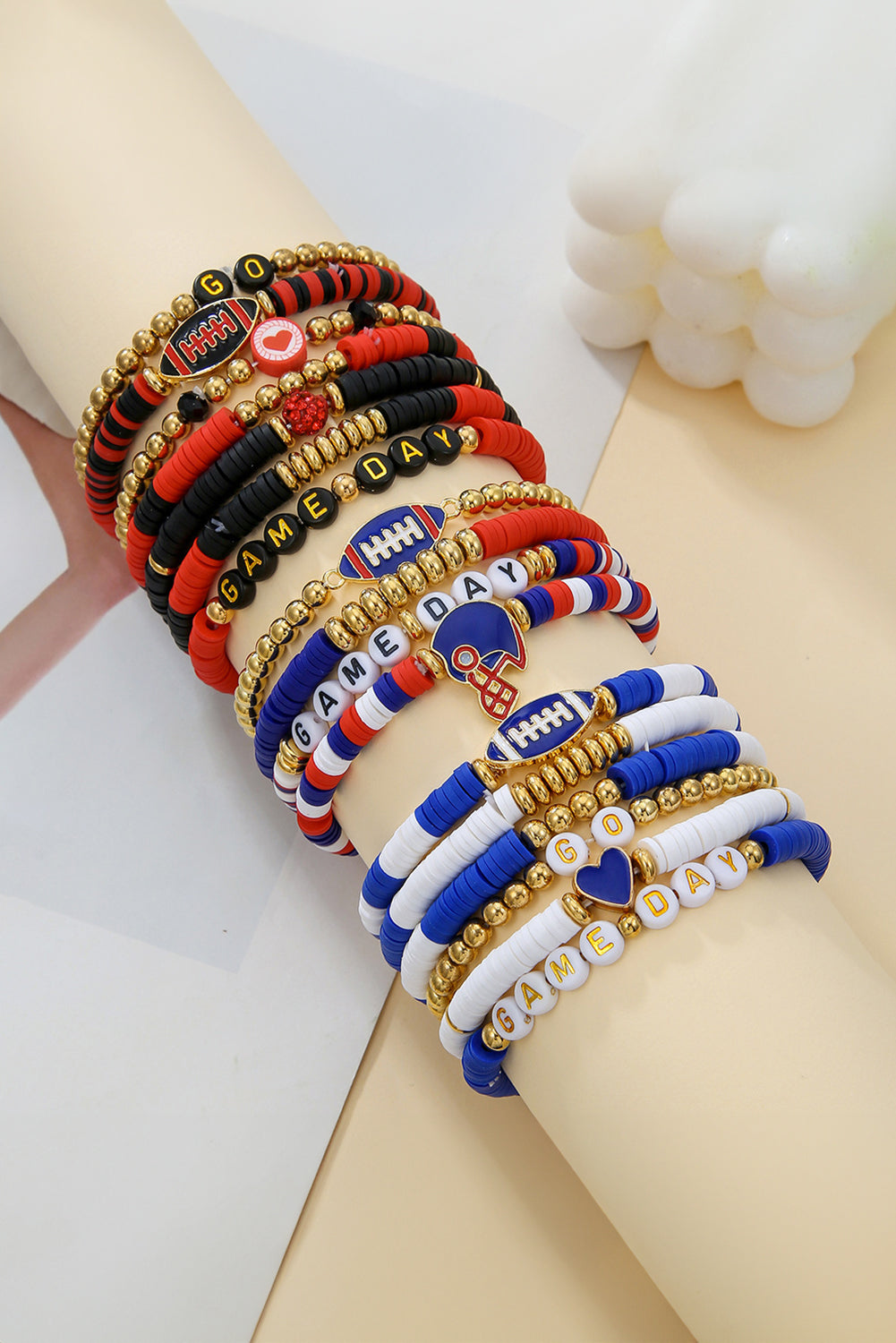 Dark Blue GAME DAY Beaded Bracelet Set