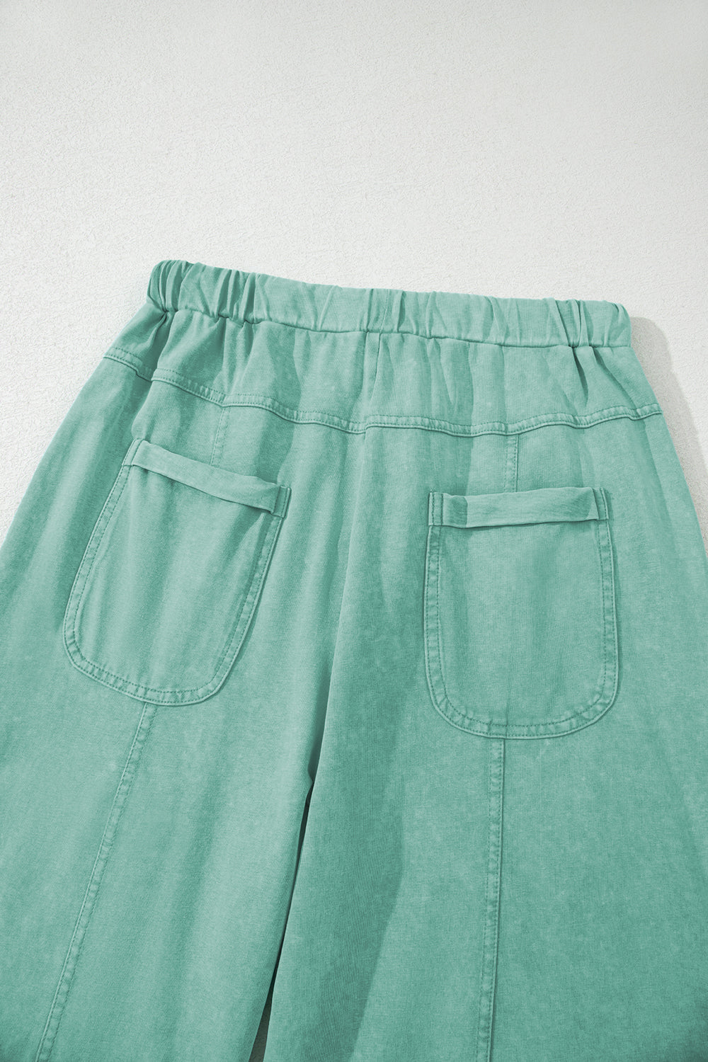 Bonbon Mineral Wash Exposed Seam Wide Leg Cargo Pants