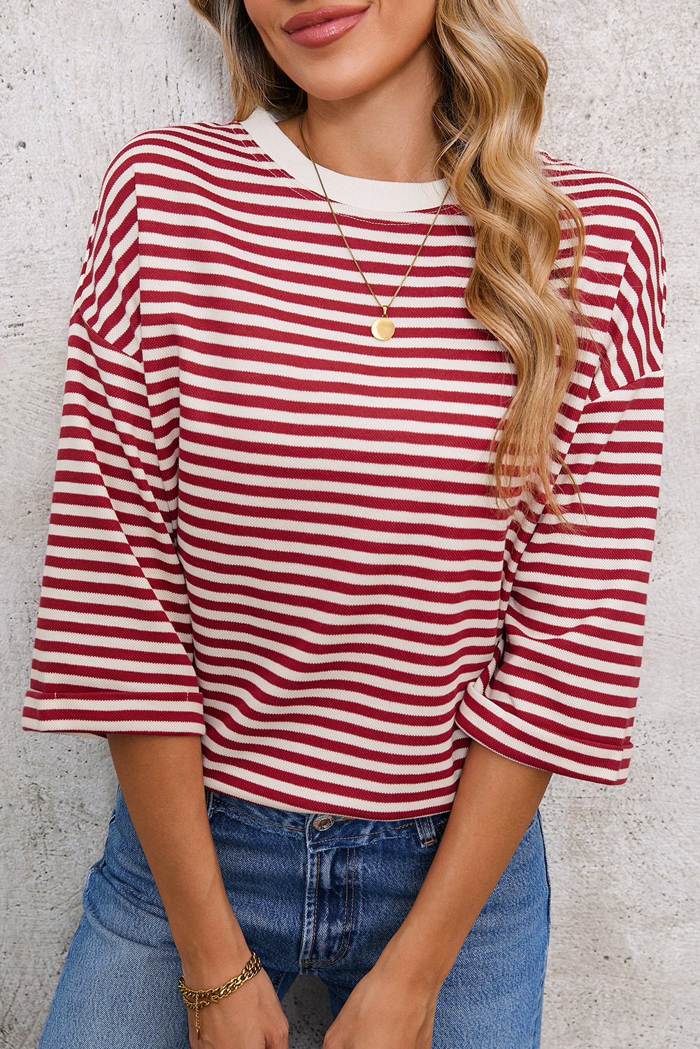 Black Stripe Bowknot Backless T-Shirt
