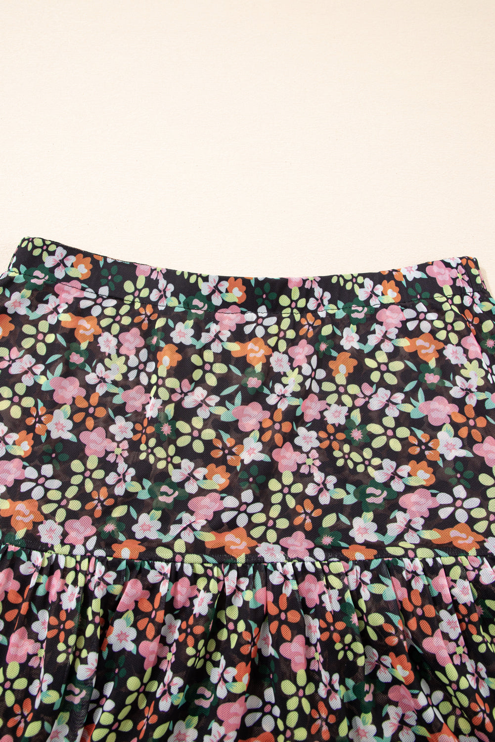 Brown Leopard Floral Reversible Ruffle Hem Maxi Skirt