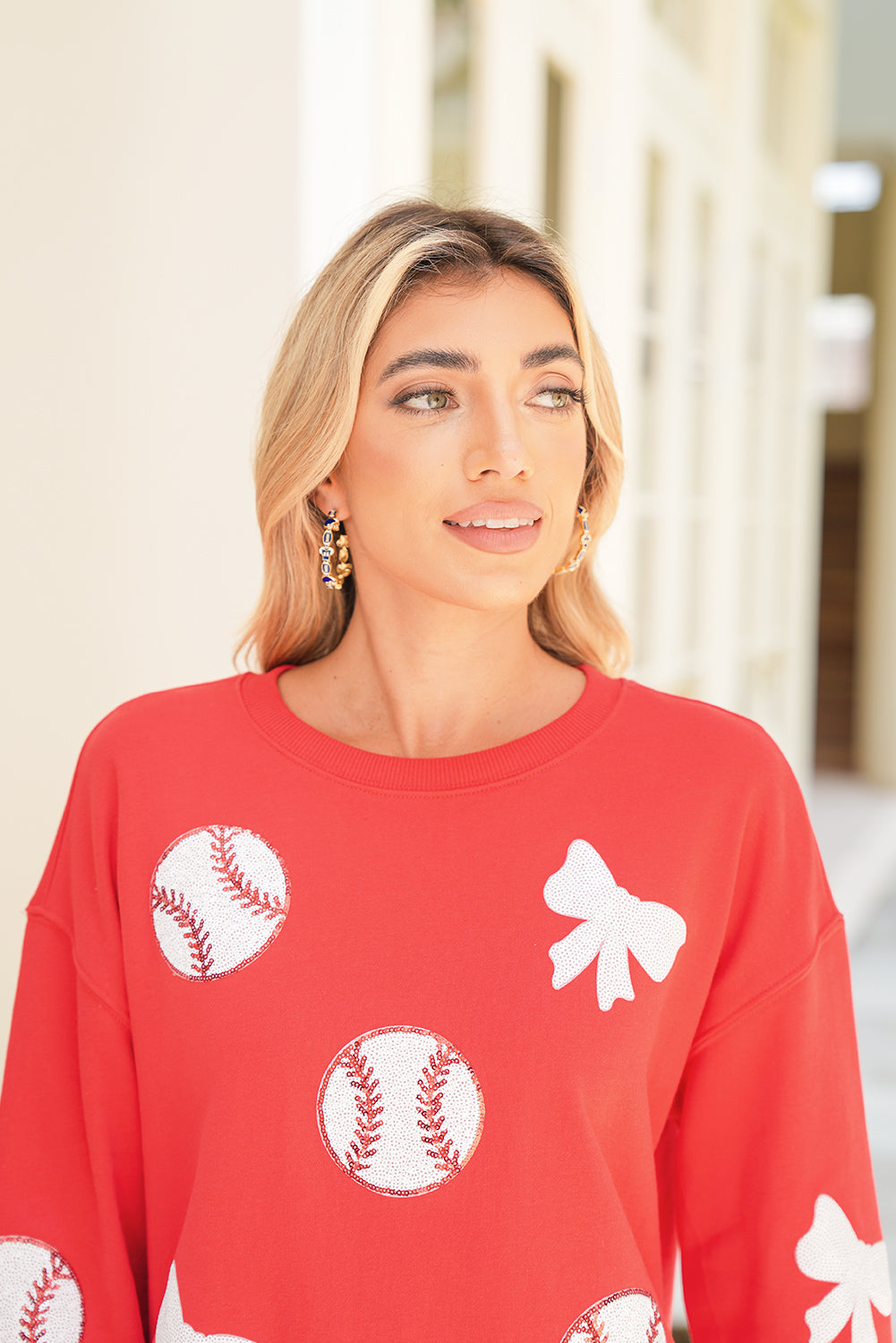 Dark Blue Game Day Hoop Earrings