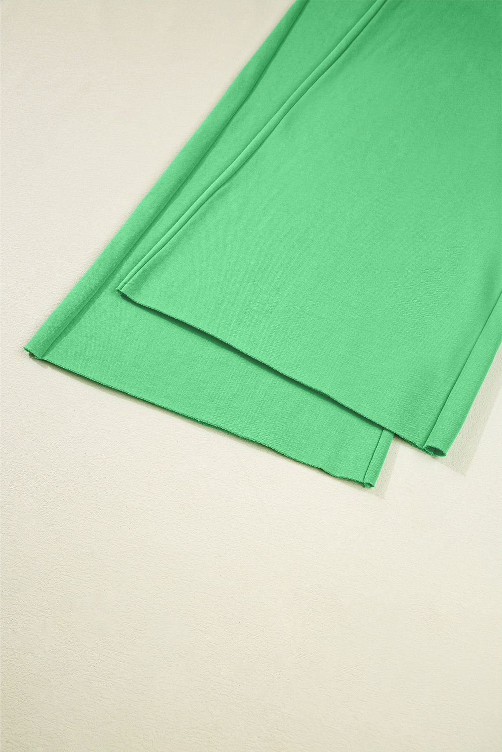 Bright Green Drop Shoulder Crop Pullover Drawstring Wide Leg Pants Set