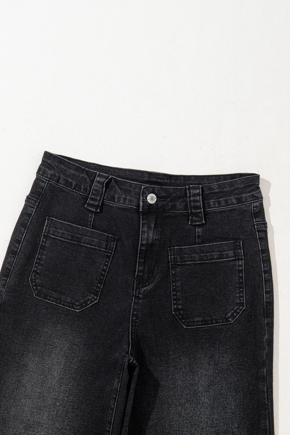 Sail Blue Wide Leg Pocketed High Waist Jeans
