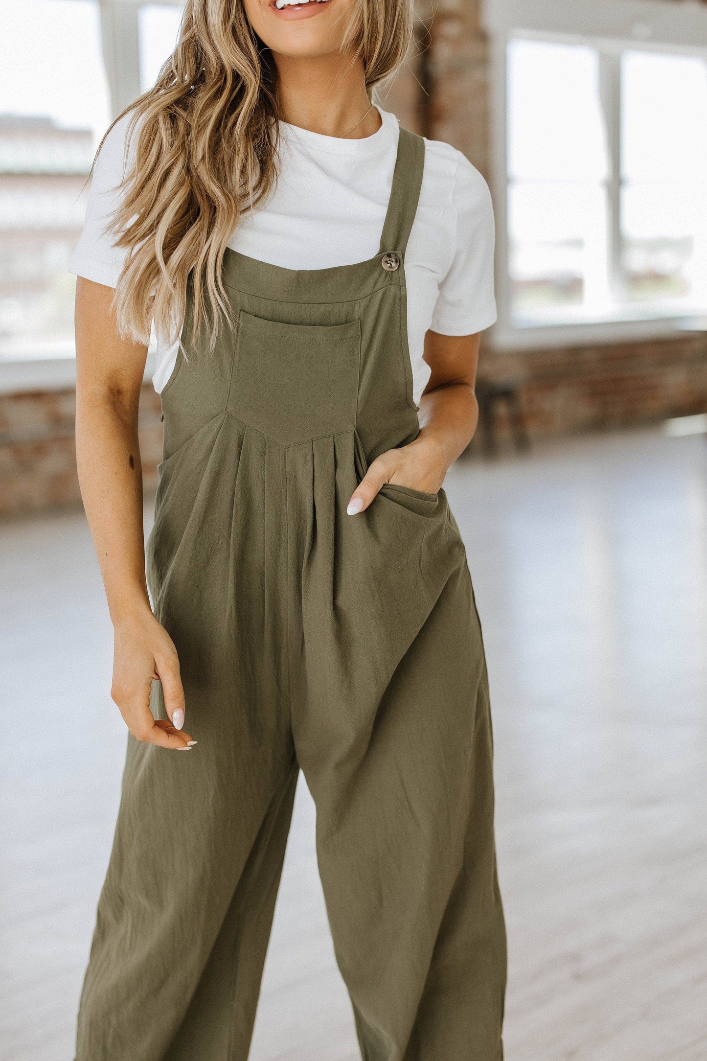 Celine Wide Leg Jumpsuit S-2XL: XL / Green-2