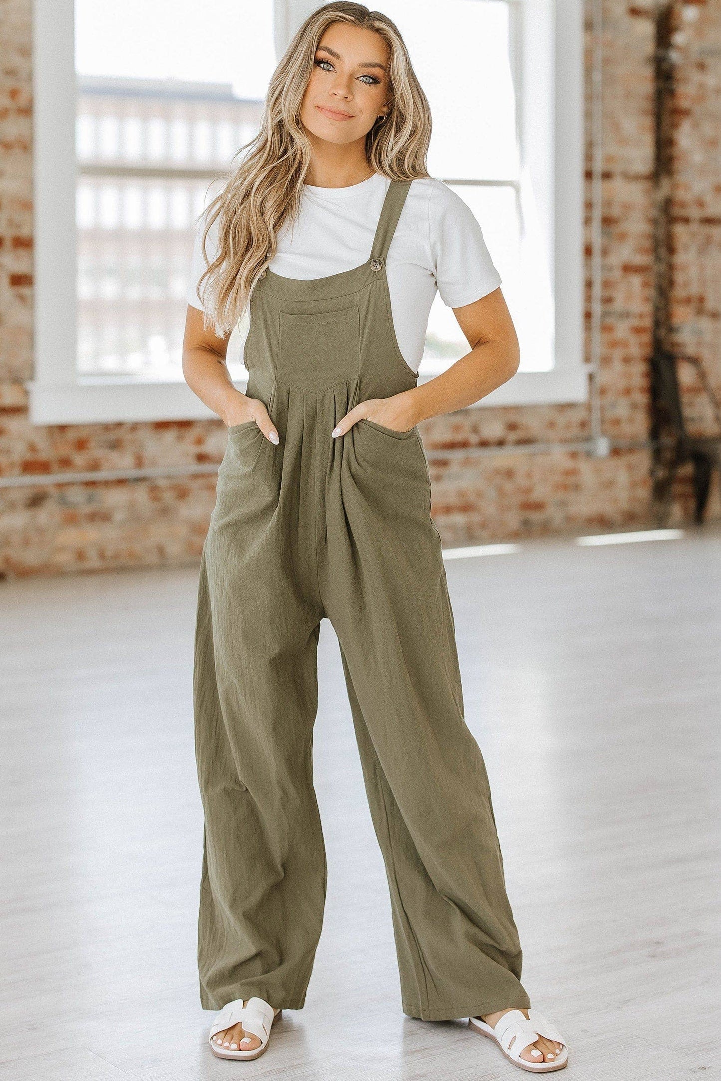 Celine Wide Leg Jumpsuit S-2XL: 2XL / Green-2