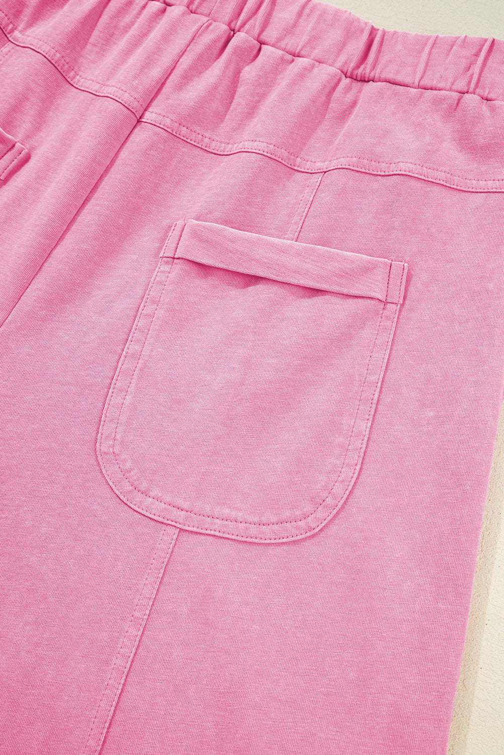 Bonbon Mineral Wash Exposed Seam Wide Leg Cargo Pants