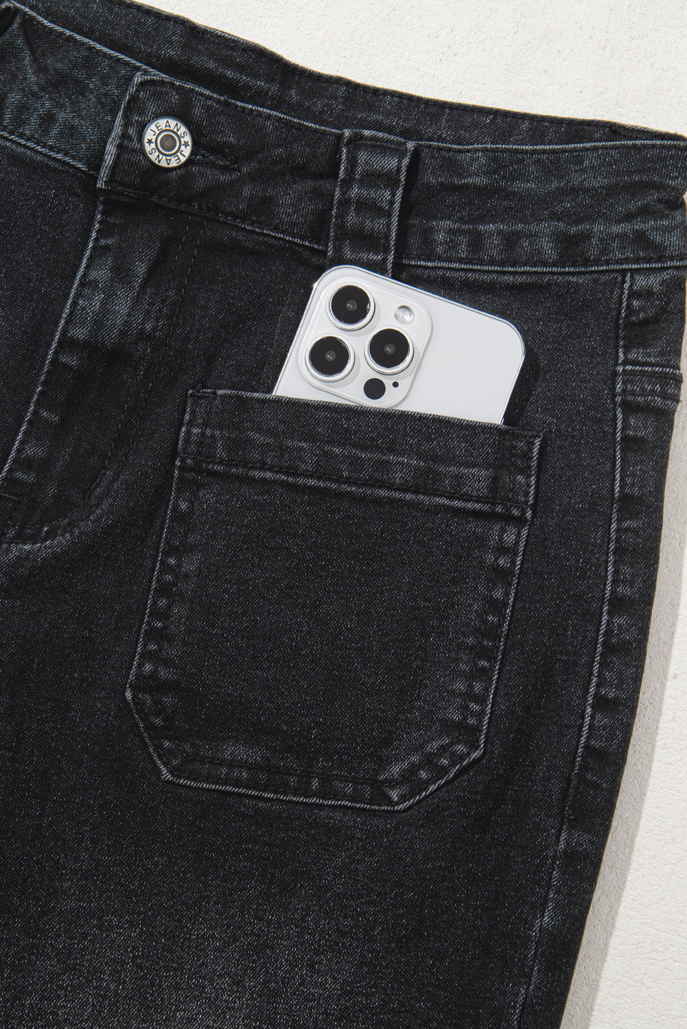 Sail Blue Wide Leg Pocketed High Waist Jeans