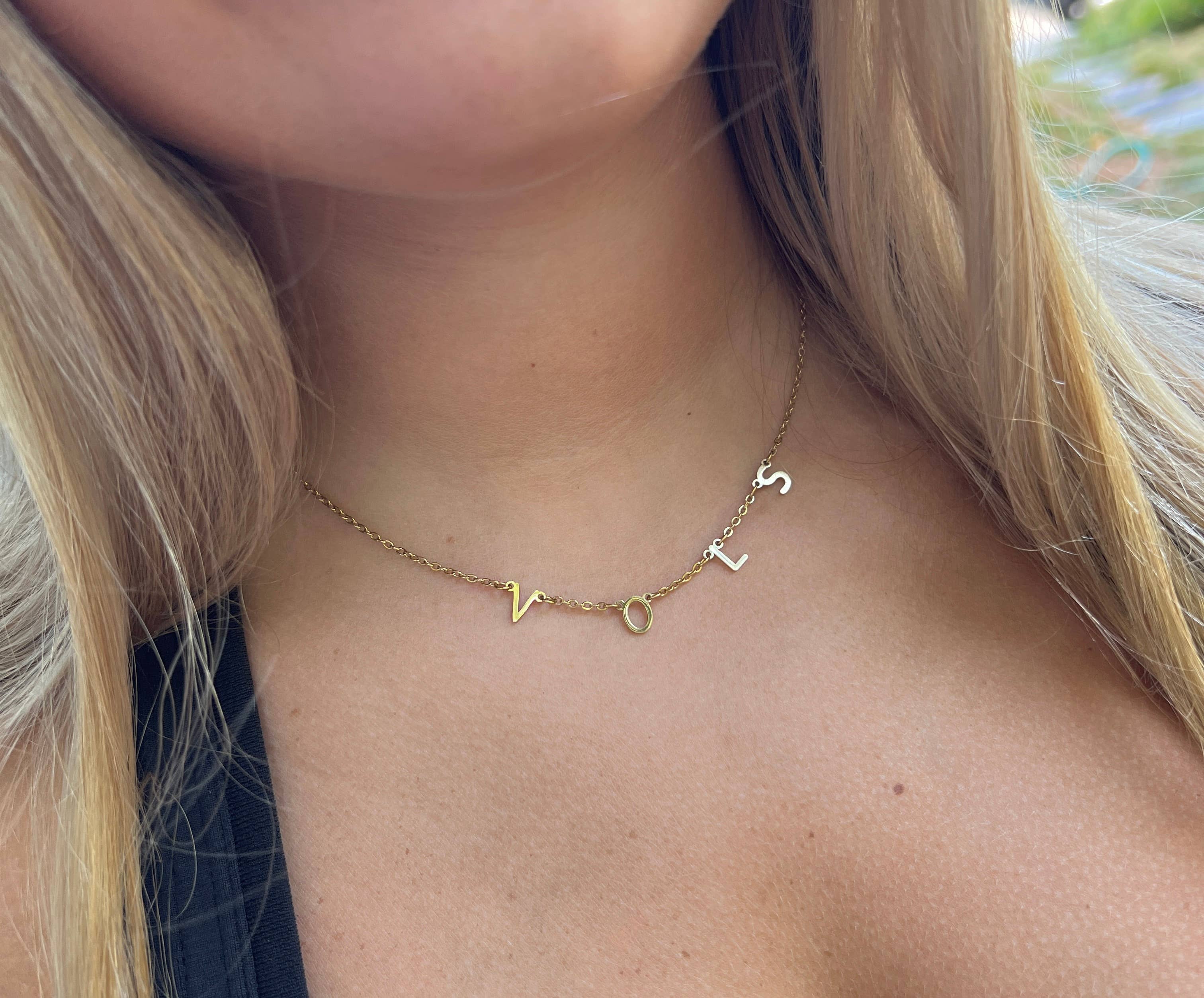 VOLS Charm Necklace Gold VOLS Dangle Layer Necklace 
