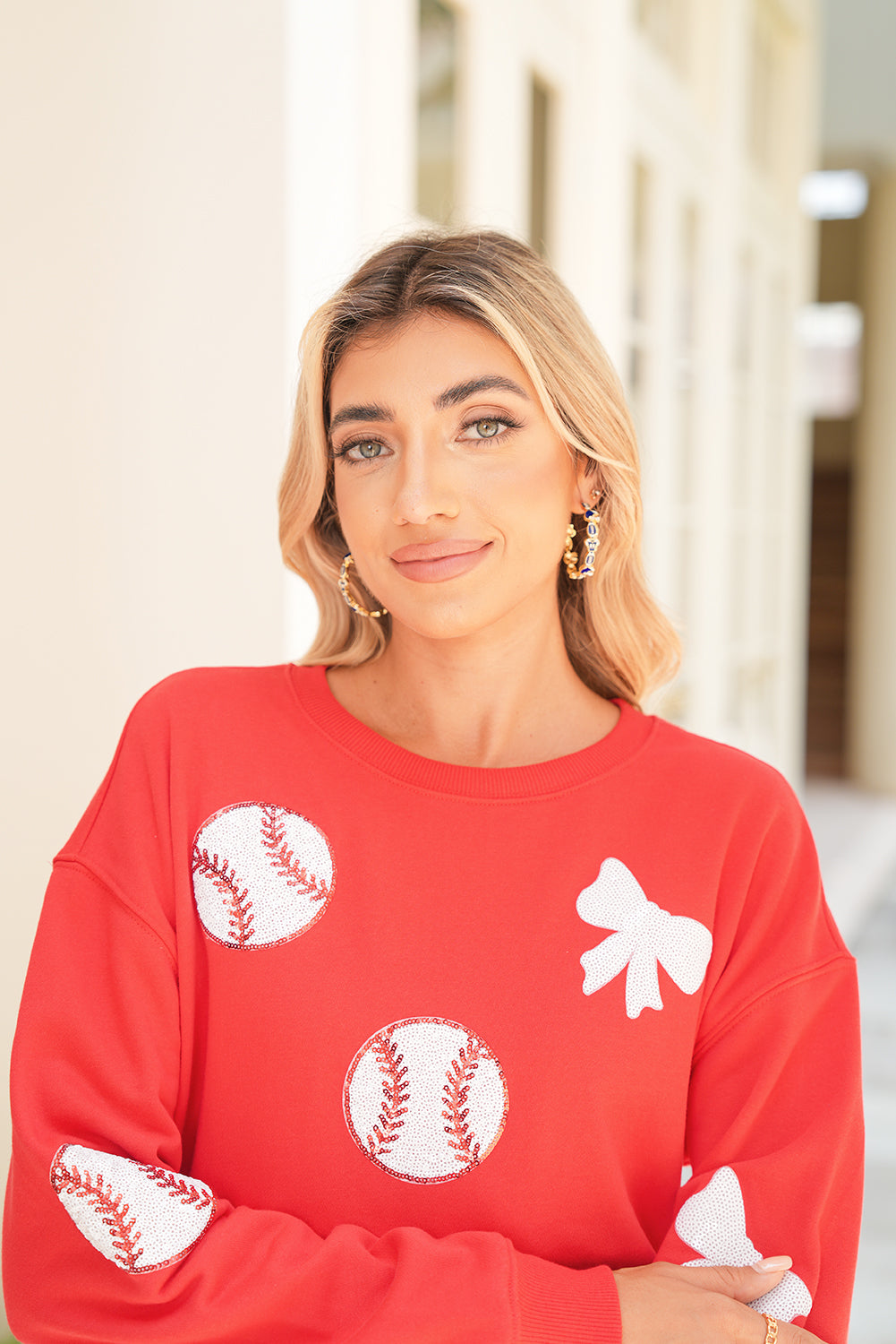 Dark Blue Game Day Hoop Earrings