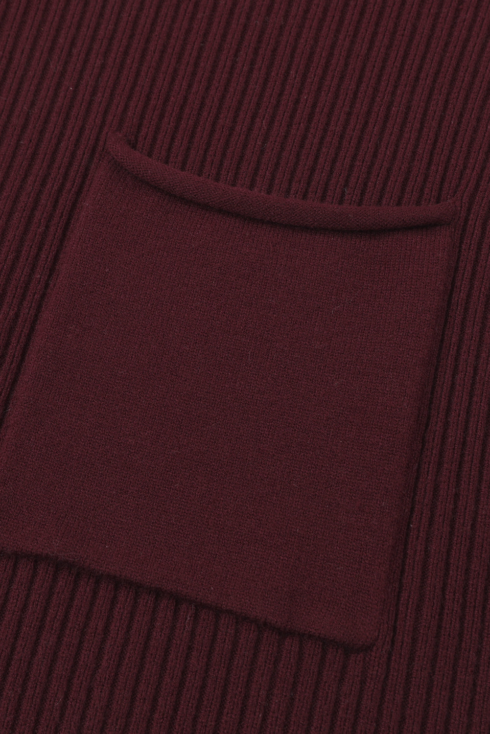 Oatmeal Patch Pocket Ribbed Knit Short Sleeve Sweater