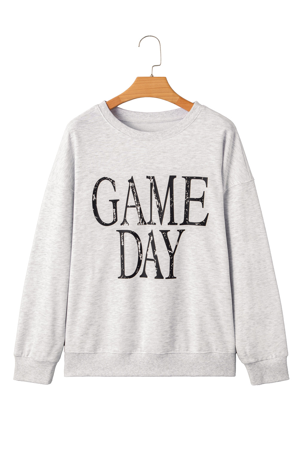 Black GAME DAY Vintage Washed Letter Graphic Baggy Sweatshirt