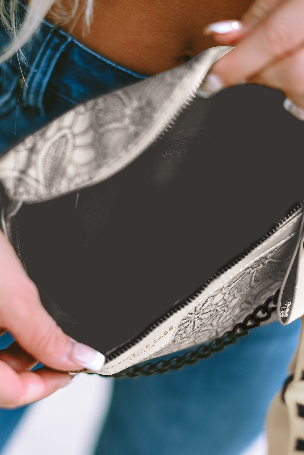 Black Colorblock Strap PU Crossbody Bag With Coin Purse