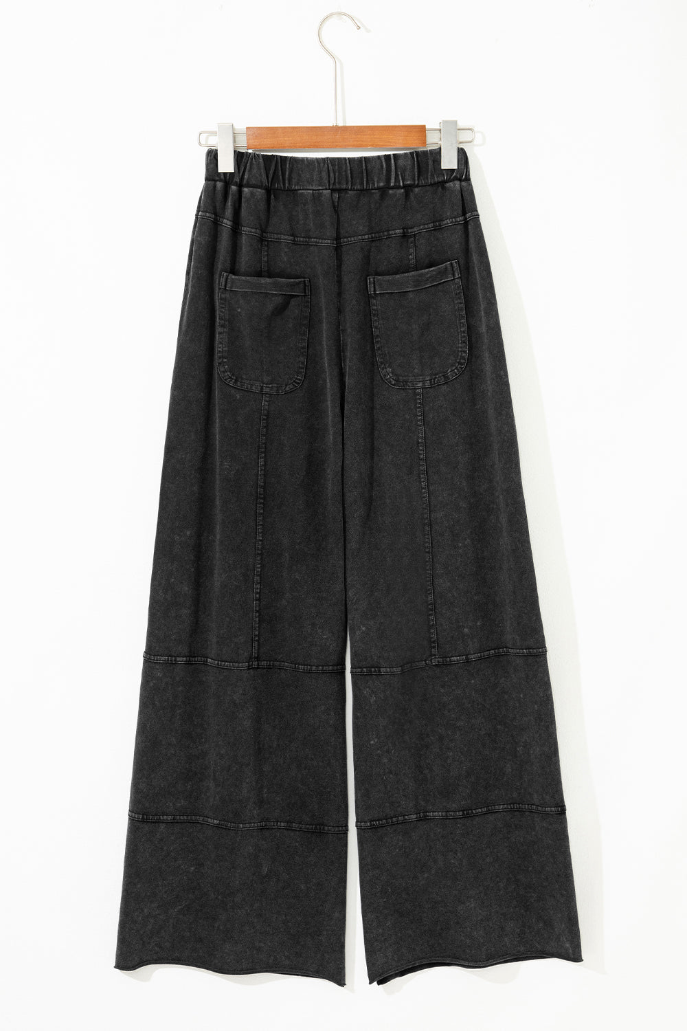 Bonbon Mineral Wash Exposed Seam Wide Leg Cargo Pants