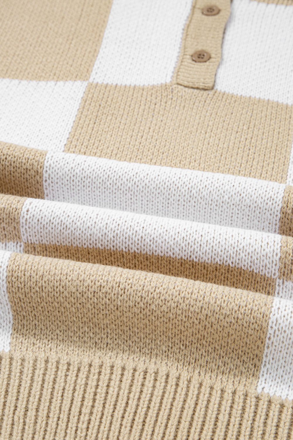Checker Grid Polo Sweater