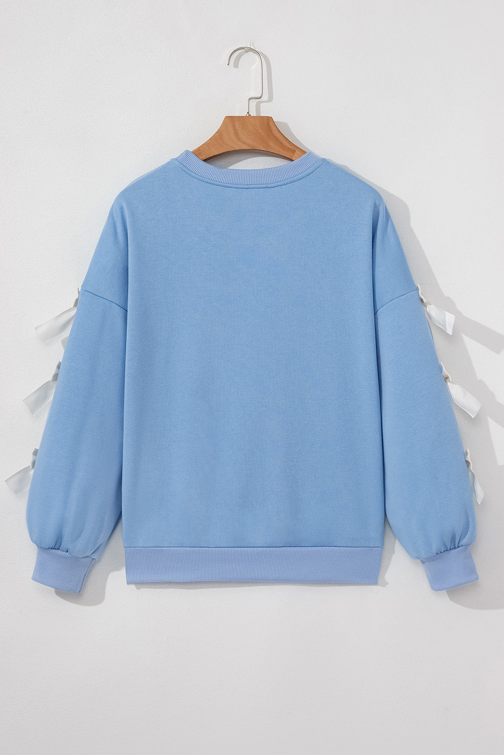 Fiery Red Sweet Bowknot Round Neck Sweatshirt