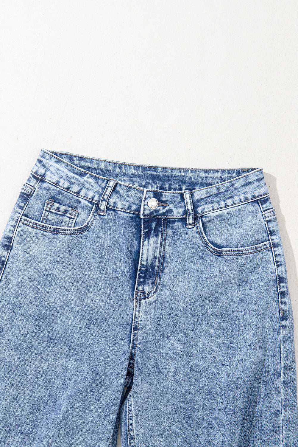 Ashleigh Blue Mineral Wash Distressed Wide Leg Jeans