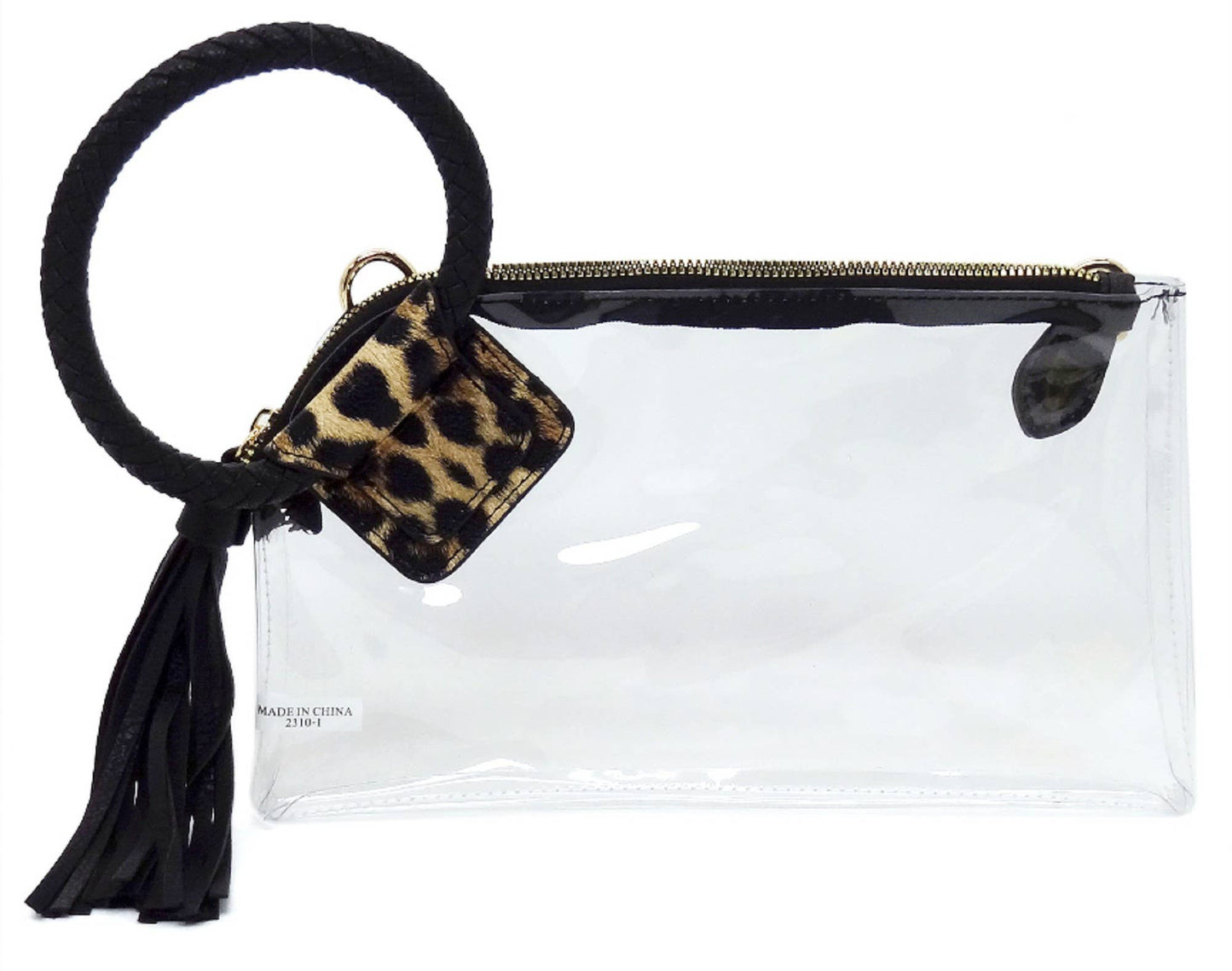 AD205T See Through Clear Cuff Handle Tassel Wrislet Clutch