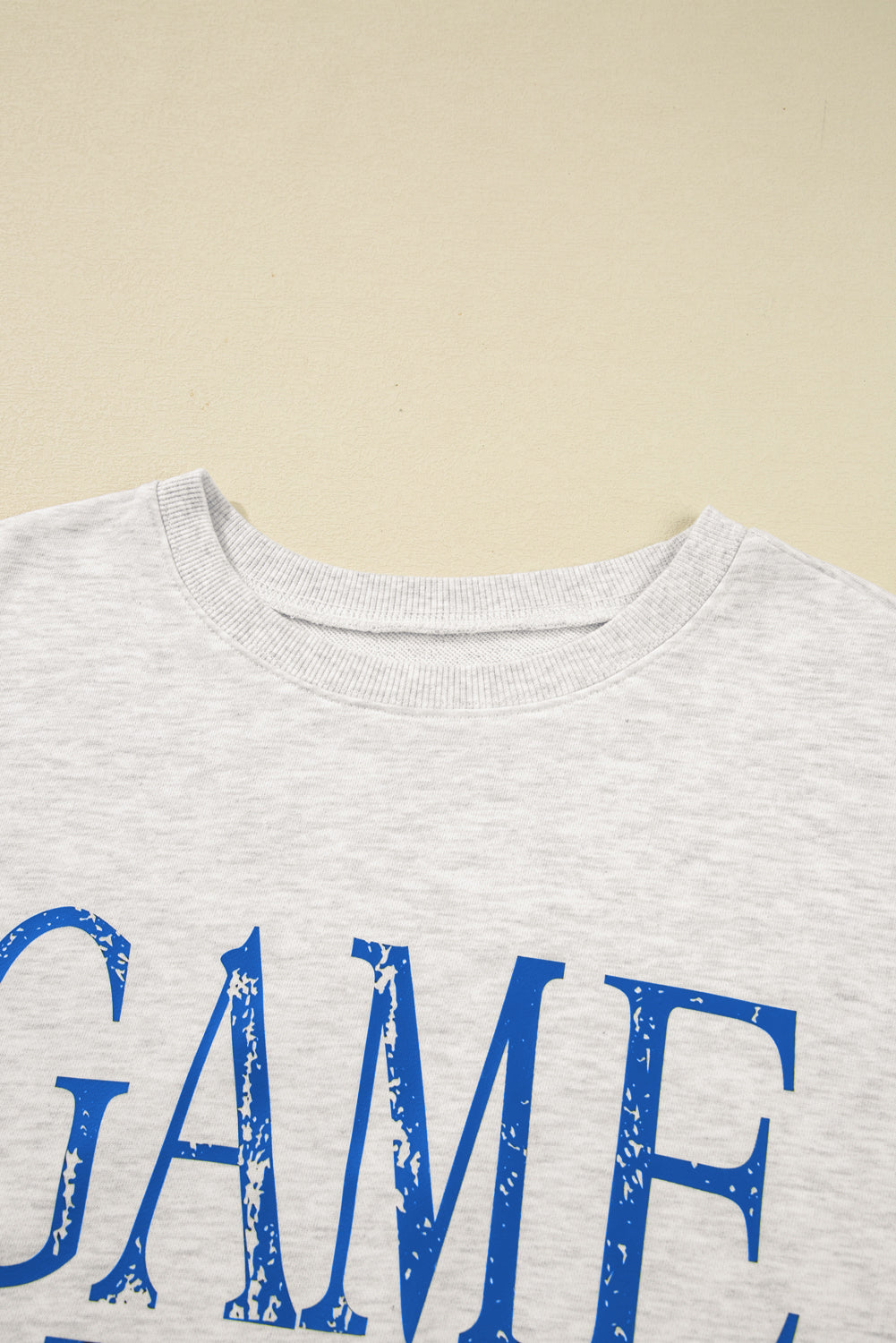 Black GAME DAY Vintage Washed Letter Graphic Baggy Sweatshirt