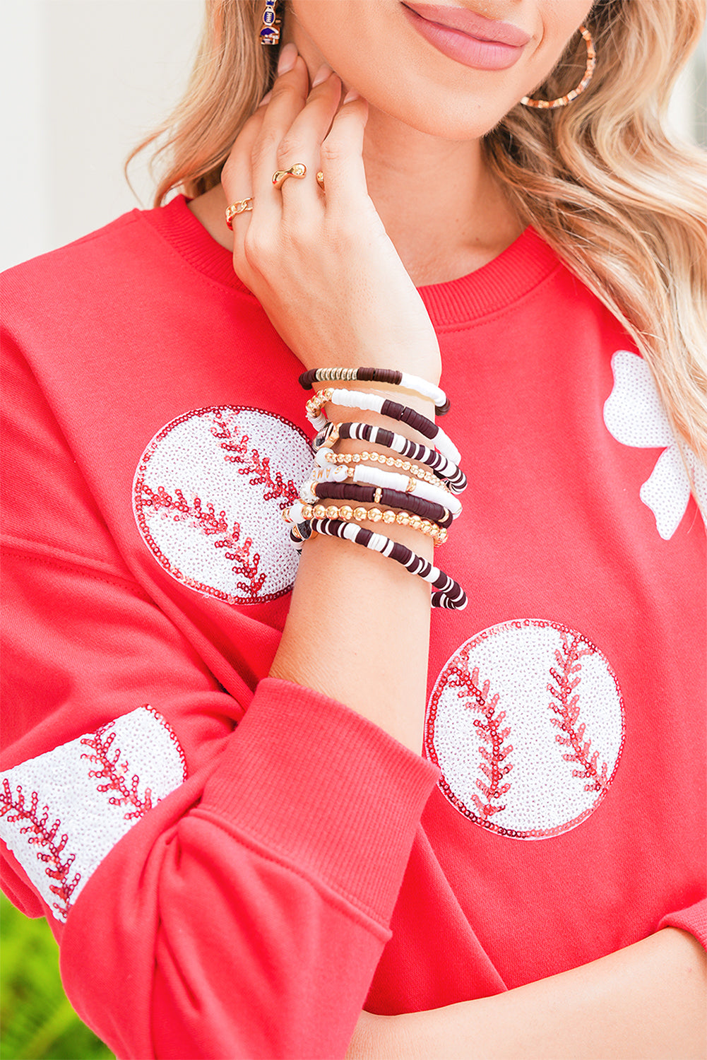 Chestnut Game Day Football Beaded Bracelet Set