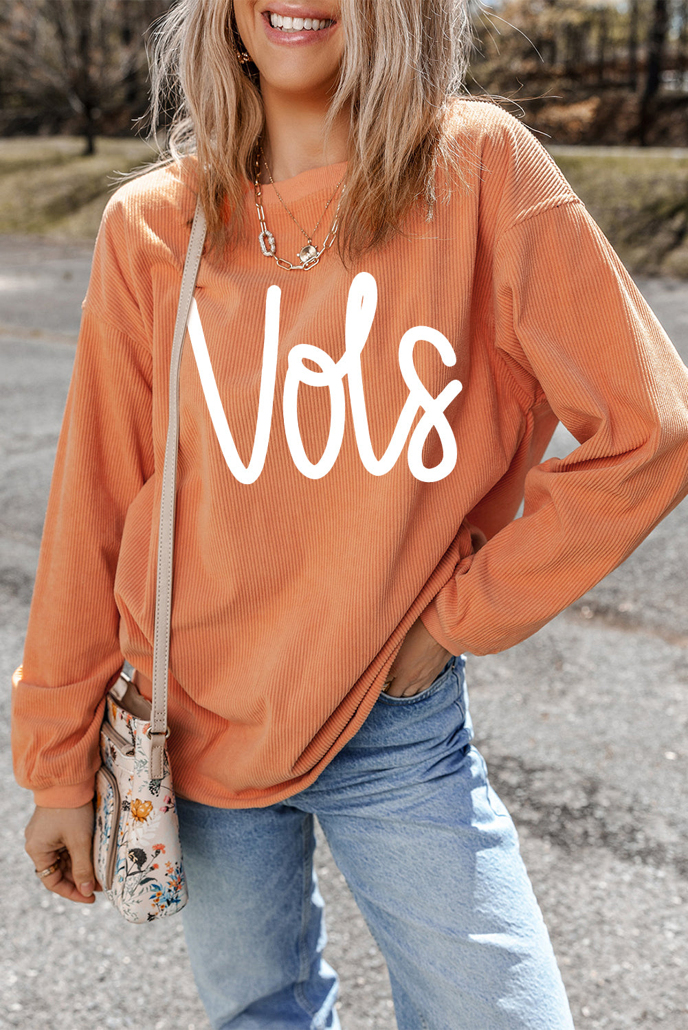 Orange Vols Ribbed Oversized Sweatshirt