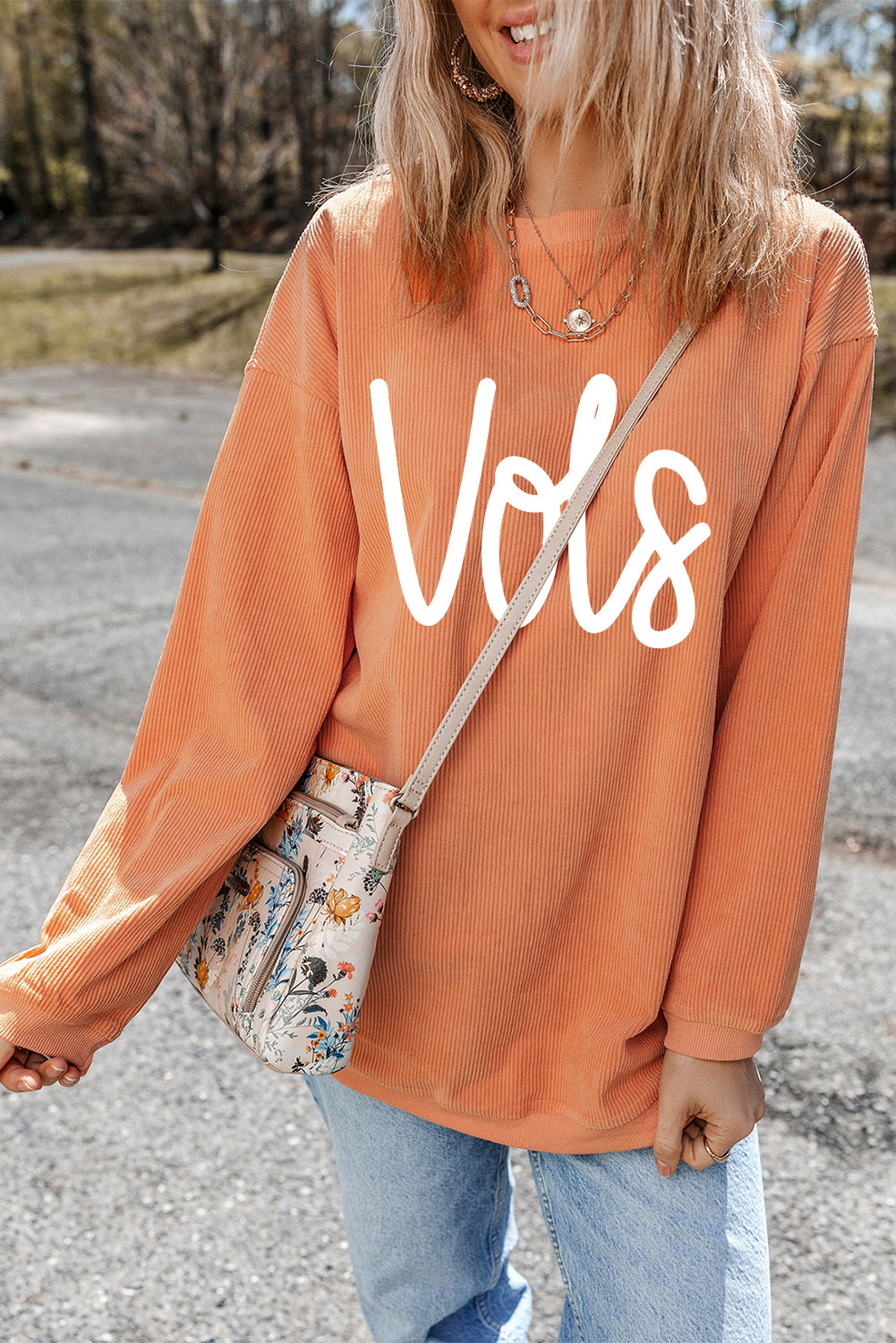 Orange Vols Ribbed Oversized Sweatshirt