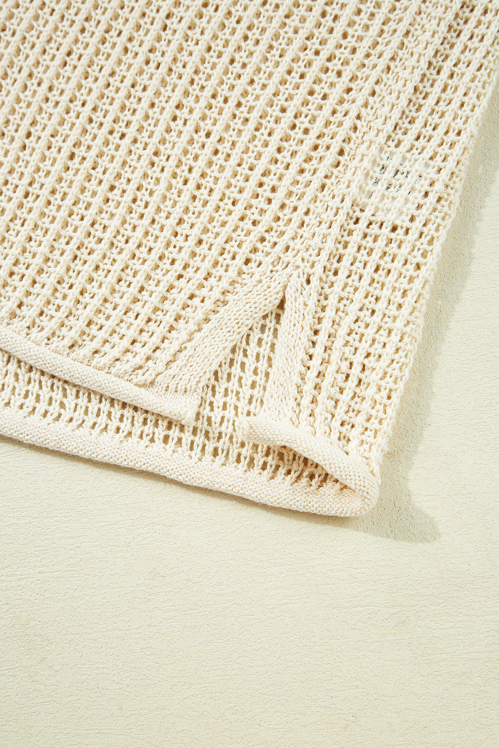 Parchment Hollow Out Knit Star Pattern Plus Size Sweater