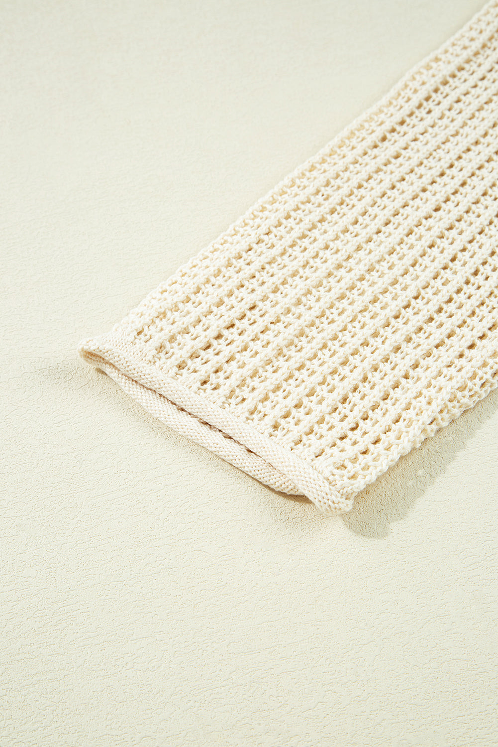 Parchment Hollow Out Knit Star Pattern Plus Size Sweater