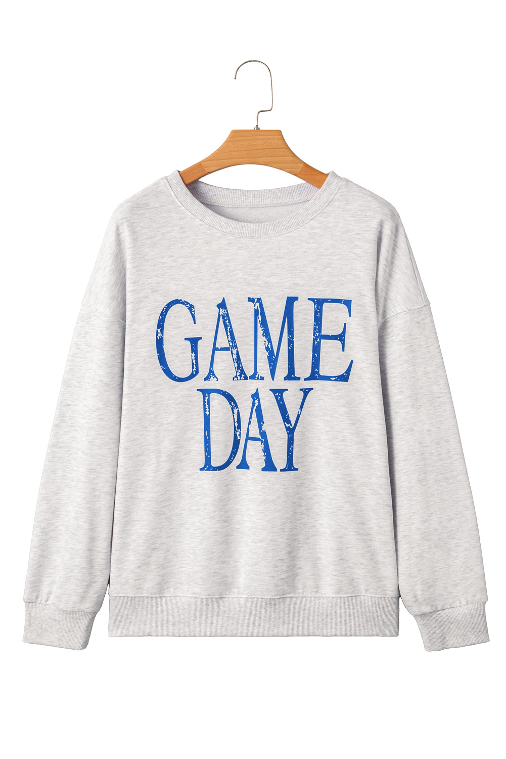 Black GAME DAY Vintage Washed Letter Graphic Baggy Sweatshirt