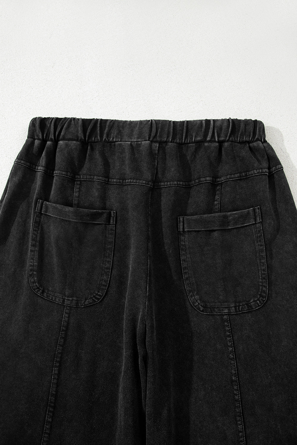 Bonbon Mineral Wash Exposed Seam Wide Leg Cargo Pants