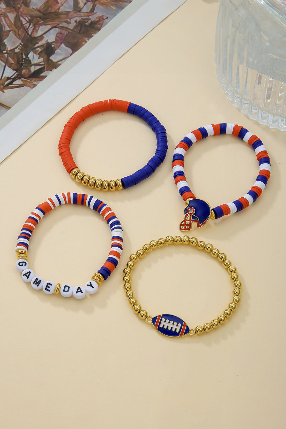 Dark Blue GAME DAY Beaded Bracelet Set