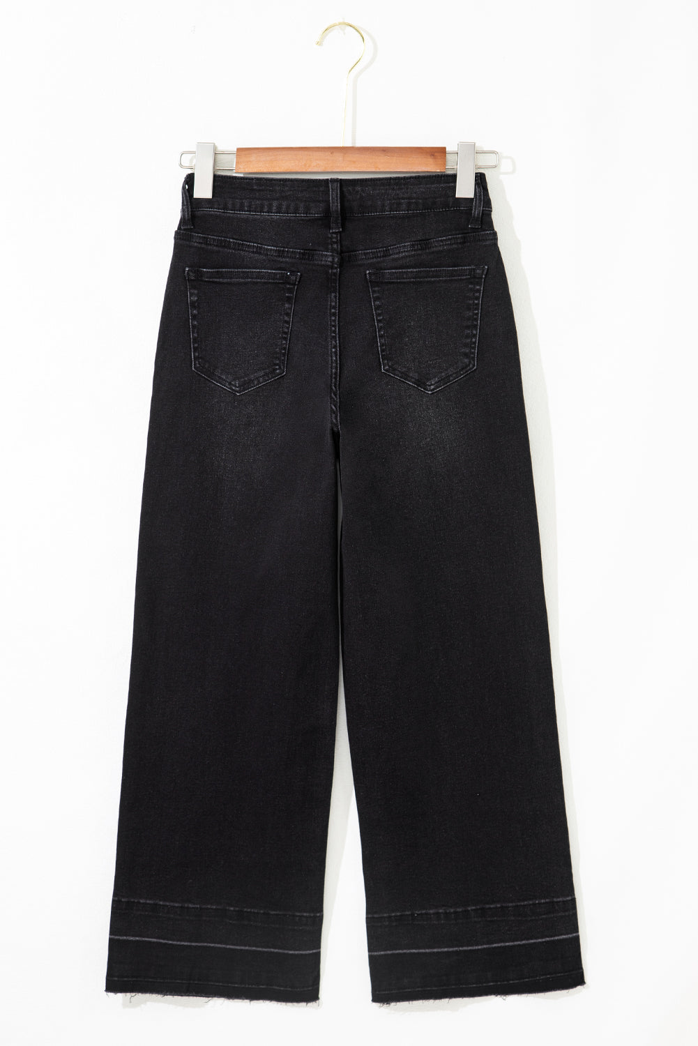 Real Teal Raw Hem Straight Leg Loose High Waist Jeans