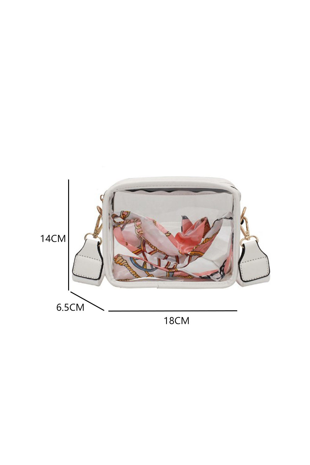 Black Clear PVC Wide Strap Crossbody Bag