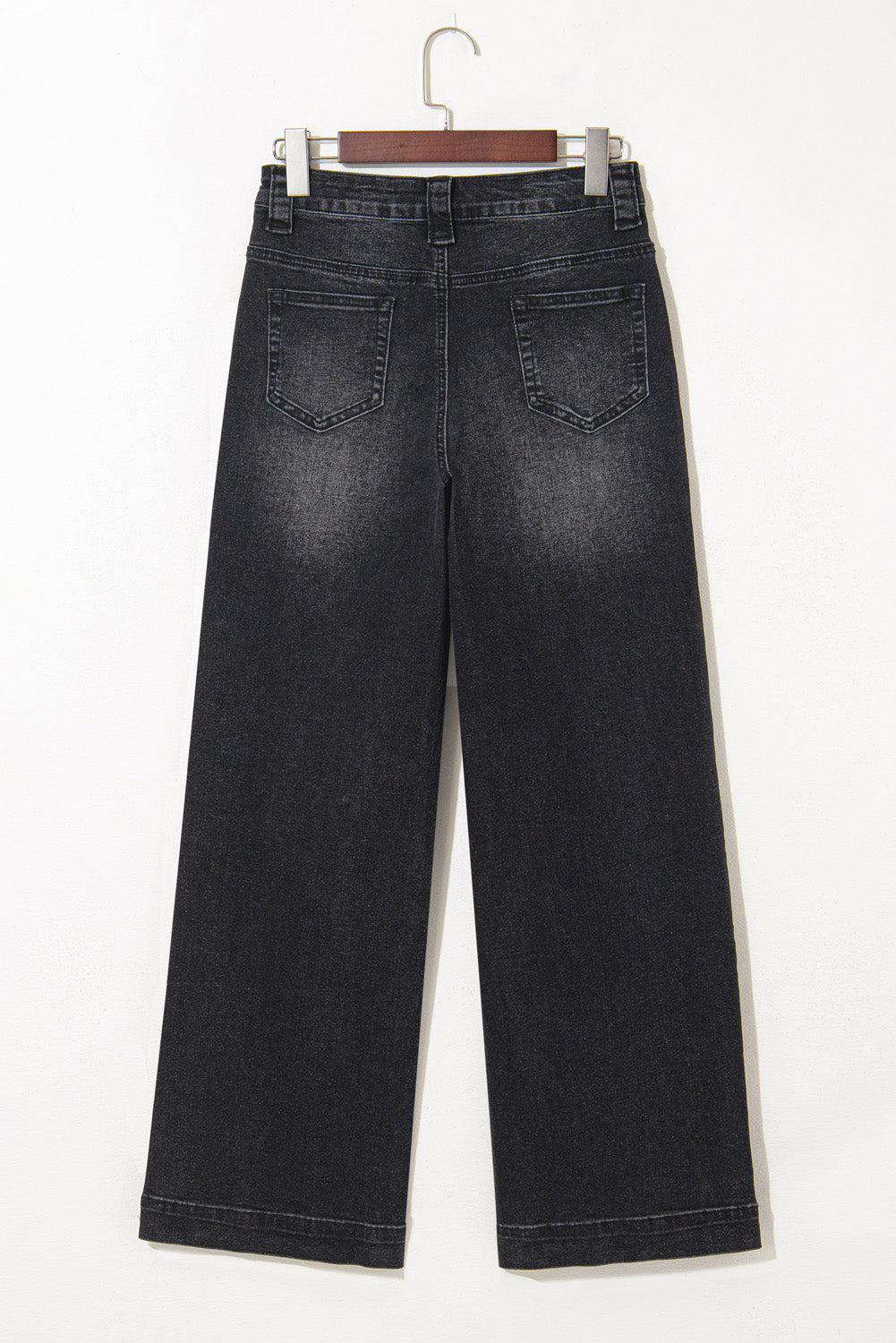 Sail Blue Wide Leg Pocketed High Waist Jeans