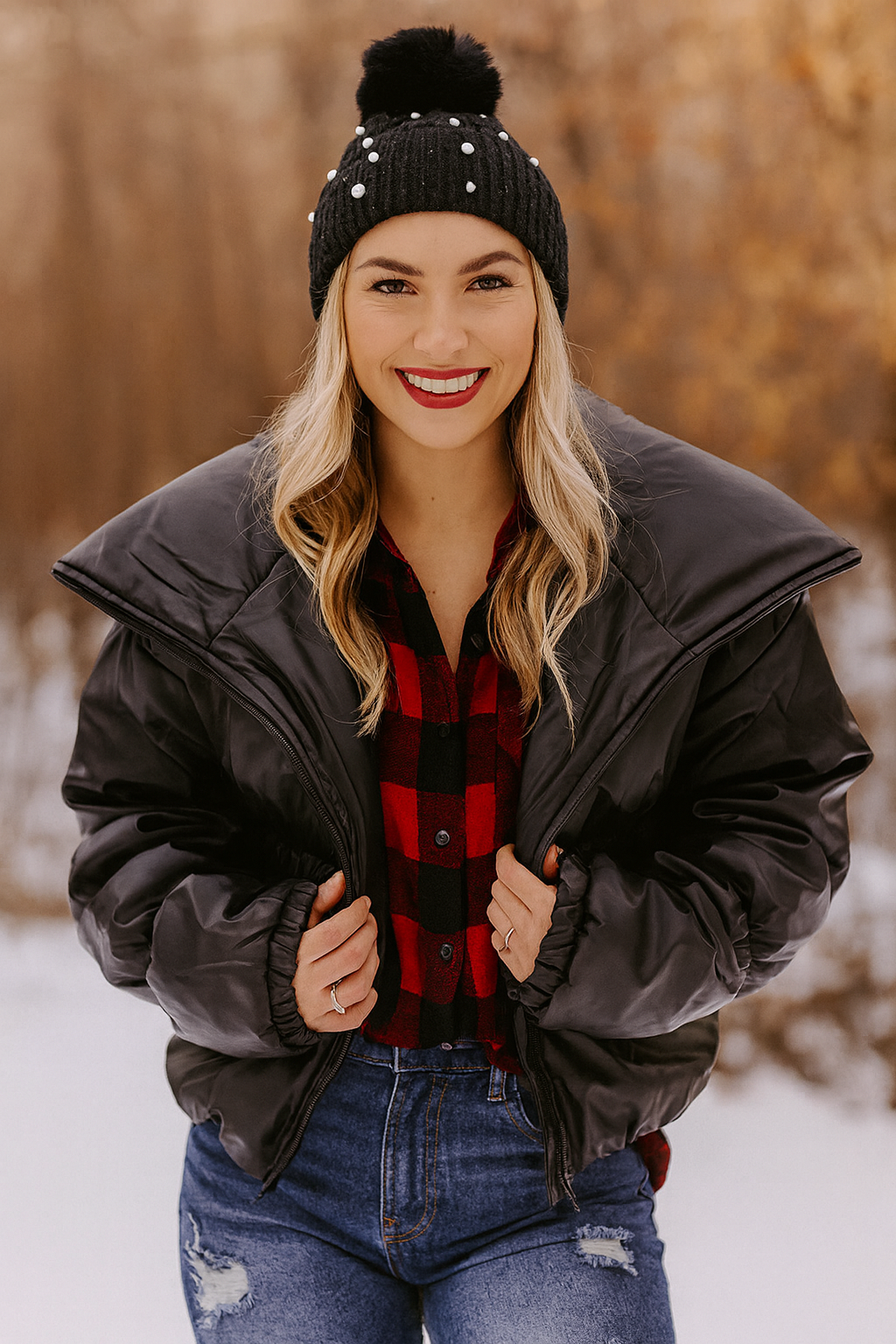 Kozy and Chic Faux Leather Jacket