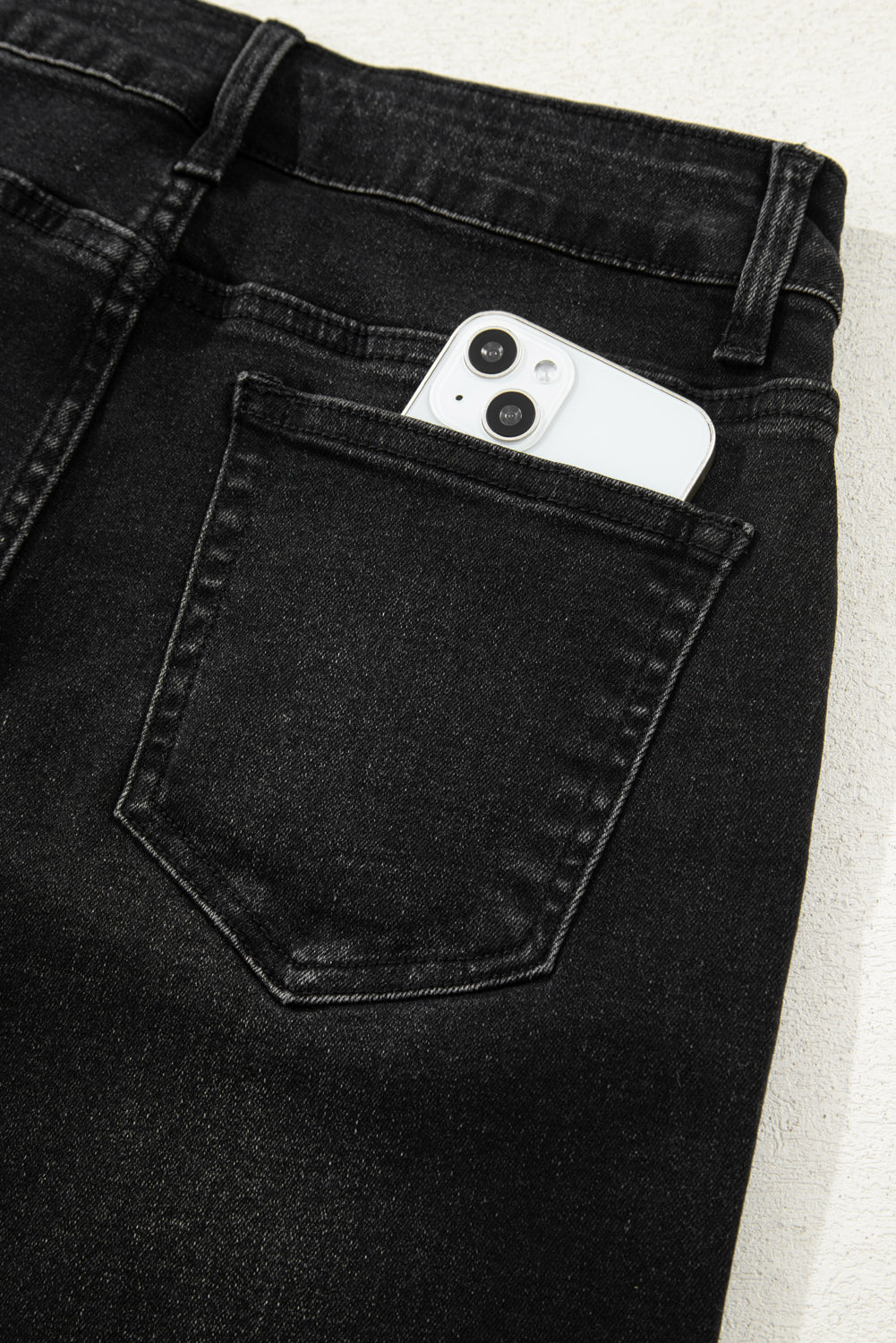 Real Teal Raw Hem Straight Leg Loose High Waist Jeans