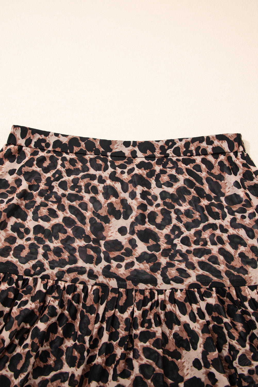 Brown Leopard Floral Reversible Ruffle Hem Maxi Skirt