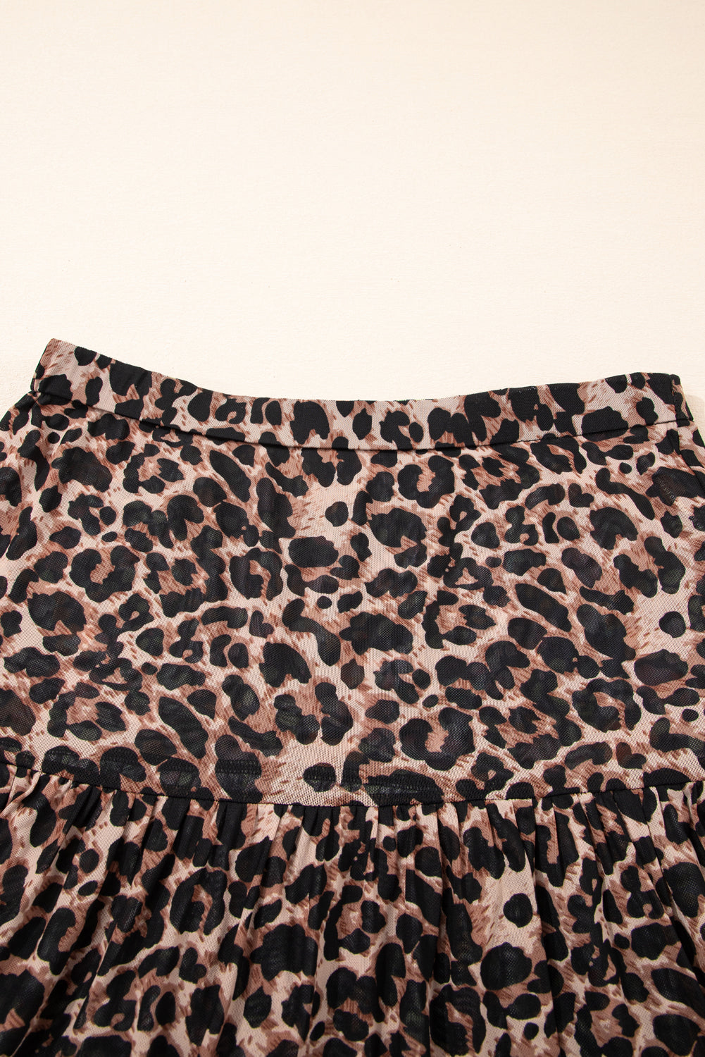 Brown Leopard Floral Reversible Ruffle Hem Maxi Skirt