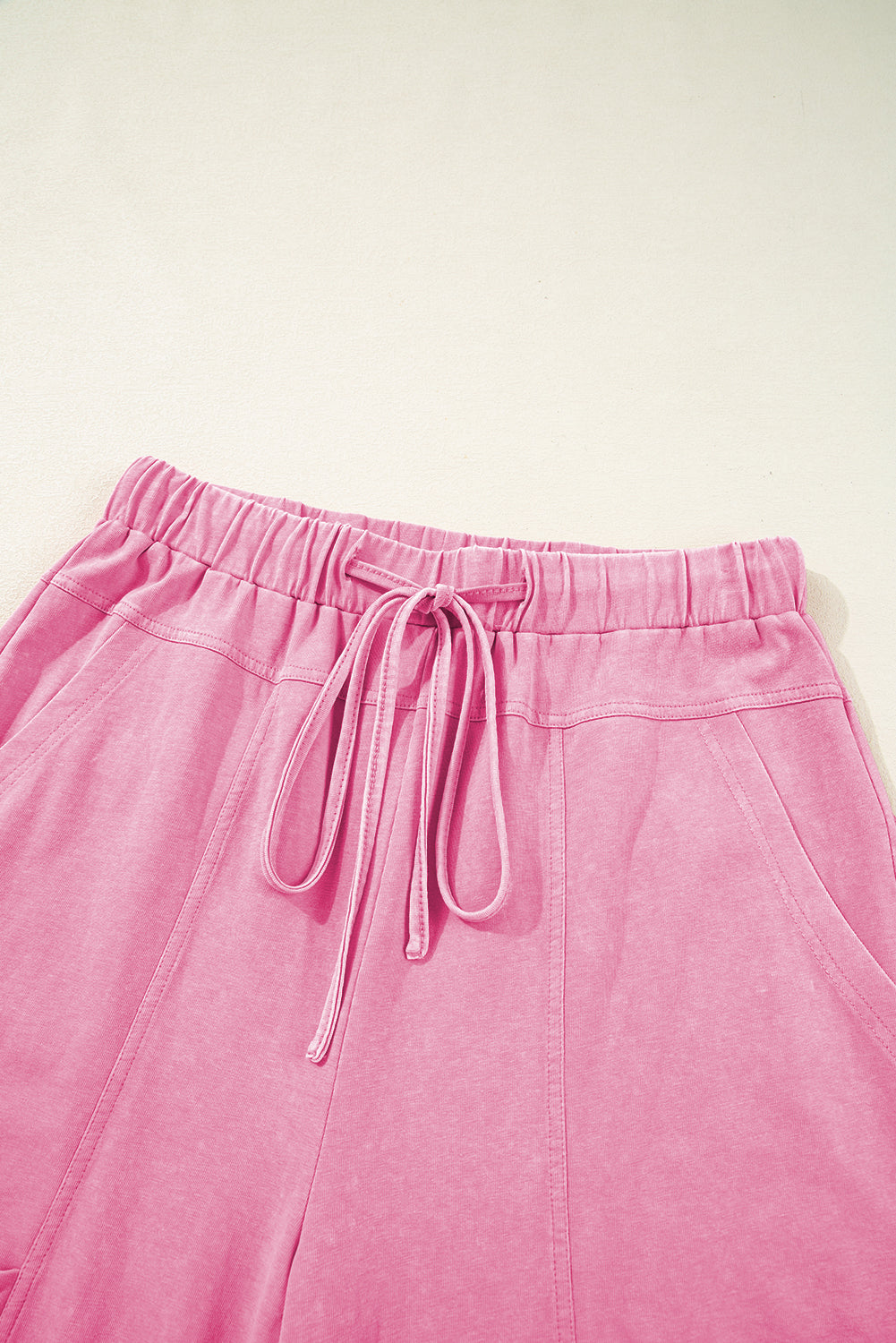 Bonbon Mineral Wash Exposed Seam Wide Leg Cargo Pants